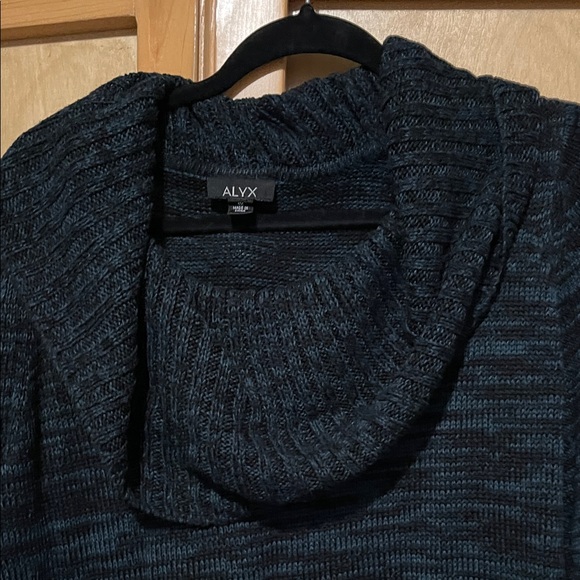 Alyx Dark Blue and Black Cowl Neck Sweater - Picture 2 of 5